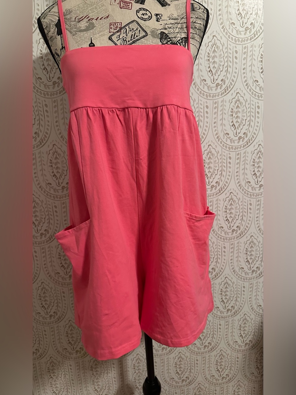 Women’s Pink Casual Pocket romper